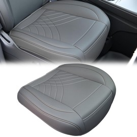 Nilight Car Seat Cushion Cover Gray Geometric Embroidered Leather Front Seats Waterproof Anti-Slip Comes with Storage Bag Wraps Bottom Fits Cars Sedan Van SUV Truck
