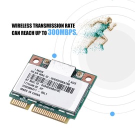 ASHATA WiFi Card, 2.4G + 5G Dual Band PCI-E Wireless Bluetooth WLAN Card 300 Mbps, Portable Wireless PCI-e WLAN Card for Desktop Notebook PC etc.