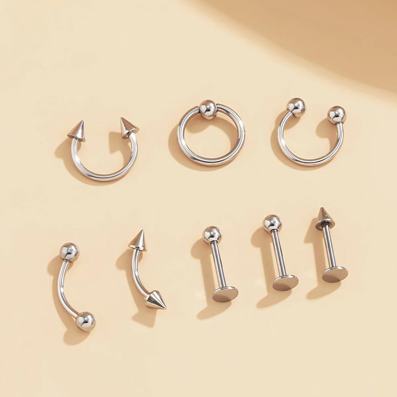 Juland 85 PCS Piercing Kit Body Piercing Surgical Steel Belly