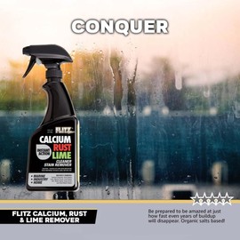 Flitz Calcium, Rust, & Lime Remover - 16oz Bottle of USA-Made Limescale Remover for Toilets, Showers, and More - Powerful Spray that Instantly Eliminates Tarnish, Grease, and Other Grime (3 Pack)