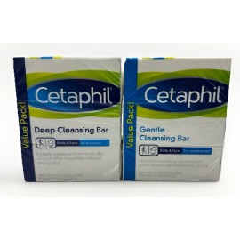 Cetaphil 6 cetaphil deep cleansing bars body & face 4.5oz ea