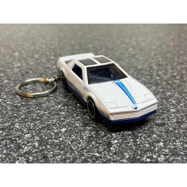 Unbranded 1984 Pontiac Firebird TransAM White Keychain  Red Diecast Car Hot Wheels Matchbo