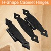 Kyuionty 12 Pack H-Shape Cabinet Hinges, Hammercraft Flush Door Hinge