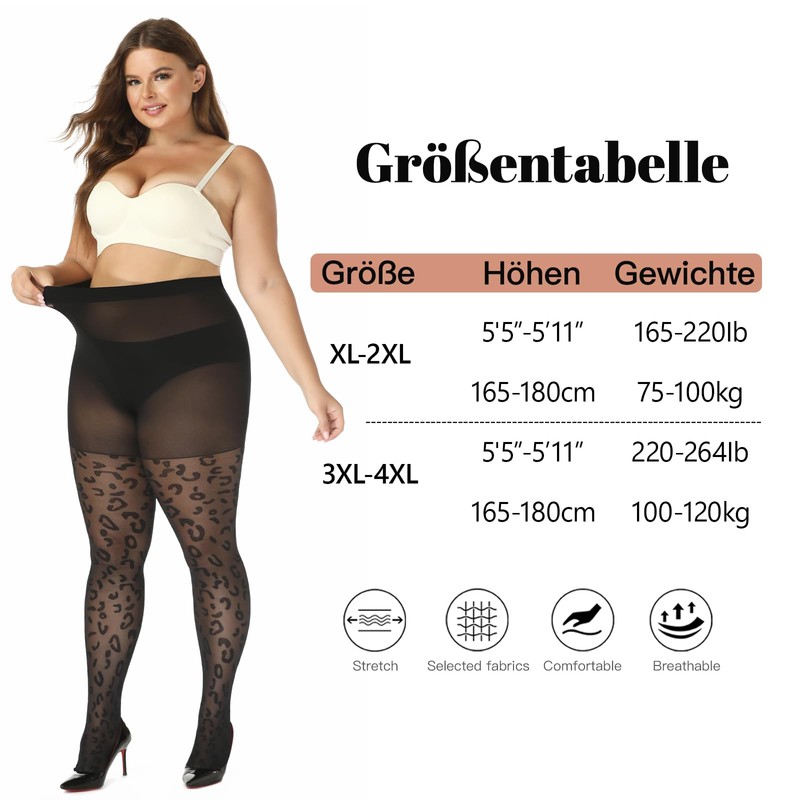 WiliW Plus Size Polka Dot Tights for Women Pattern Tights