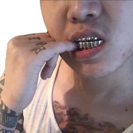 fantastic me 24K Gold Plated Hip Hop Punk Custom Fit Teeth, Silver, Size No Size
