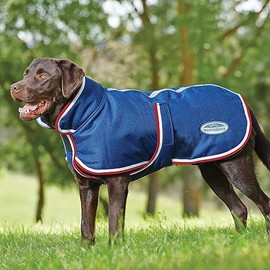 WeatherBeeta ComFiTec Parka 1200D Deluxe Dog Coat, Navy/Red/White, 25cm