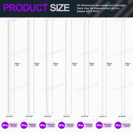 Swpeet - Juego de 35 varillas de plástico lechoso, diámetro de 2 mm a 8 mm de longitud, 250 mm, material ABS, barra redonda, redonda sólida, modelo de bricolaje para juguetes de bricolaje, fabricación