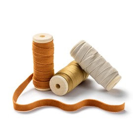 CHUQING Velvet Ribbon, 10 mm x 4.57 m, 3 rolls,Gift Ribbon, Fabric Ribbon, Velvet Decorative Ribbon, Jewelry Ribbon, Velvet Crafts