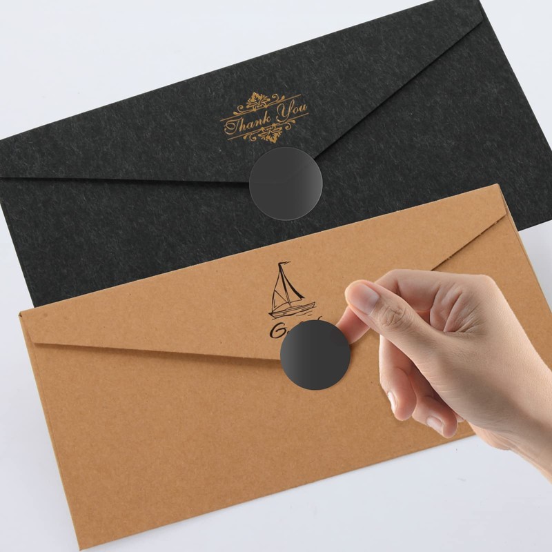 Round Stickers Black 25mm Circle Labels with Dispenser Box Color