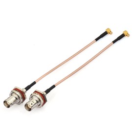 Superbat RF Coax Cables BNC Bulkhead Female to MCX Right Angle Male RG316 Coaxial Cable 6inch(2Pcs),Compatible with RF Applications SDR Antenna Amateur Radio HAM Radio etc.