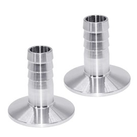 JoyTube 1.5" Tri Clamp to 3/4" Hose Barbed Adapter 304 Stainless Steel Sanitary Hose Pipe Fitting Home Brewing Adapter (Pack of 2)