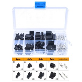 SSZYMAOYI 200pcs Small Housing Connector Wiring Terminals 2Pin 3Pin 4Pin 5Pin 2.54mm Pitch 2 3 4 5 Pin JST SM Connector