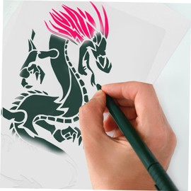 DOITOOL 2Pcs Decorative Dragon Stencils for Painting Reusable Templates for DIY Craft Projects for Home Decor and Creative Expressions