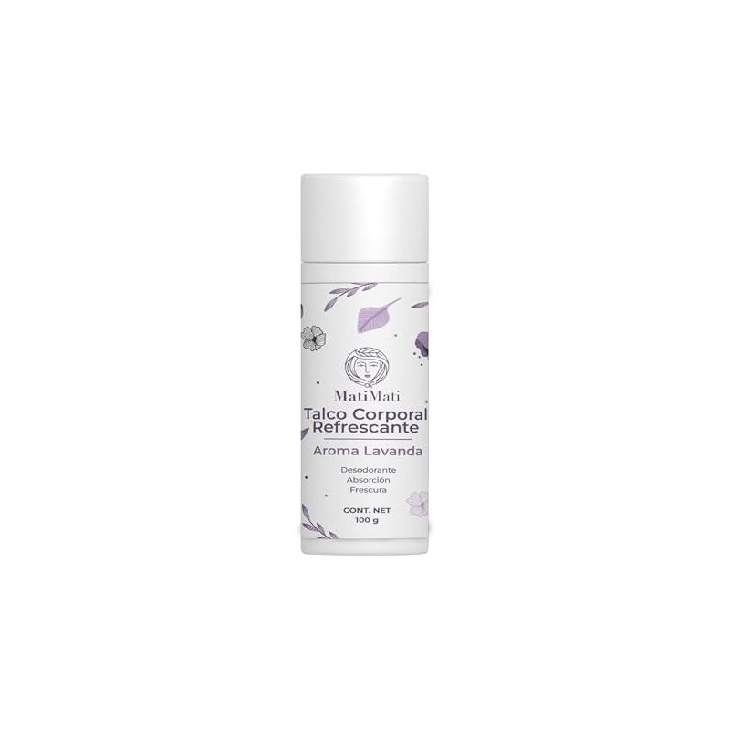 Talco Corporal Refrescante Lavanda MatiMati-Desodorante 100 g