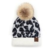 C.C Exclusives Soft Beanie hat with Leopard Pattern and Fur