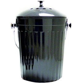 Natural Home Molded Bamboo Charcoal Compost Bin, 1 gallon, Charcoal