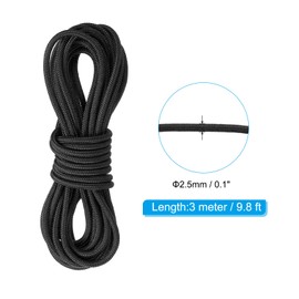 PATIKIL Archery D Loop Rope 10FT, Bowstring Release Wire, Cam Loop, Buckle Ring for Compound Bow String, Black