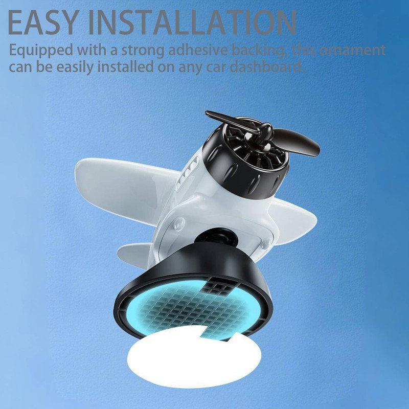 Solar Powered Dashboard Drifting Rotating Airplane Ornament – Car Interior