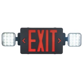 TANLUX Black Exit Sign with Emergency Lights, LED Emergency Exit Light with Battery Backup, UL Listed, AC 120/277V, Commercial Emergency Lights Combo for Business - 1 Pack
