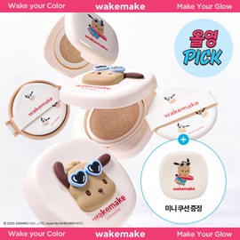 WAKEMAKE [Tanning Pochacco] Seamless Wear Cushion 15g (+Refill, Mini Cushion) - [Tanning Pochacco] 21P Rosy Vanilla (+Refill, Mini Cushion)