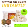 Fire Starter Rolls, 50 Pack Natural Fire Starters for Campfires,