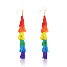 Ymimanchil Rainbow Earrings Pride Earrings for Women Lightweight Rainbow Tassels Earrings Gay Pride Stuff Earrings Pride Jewelry for Girls (C:Style 1)