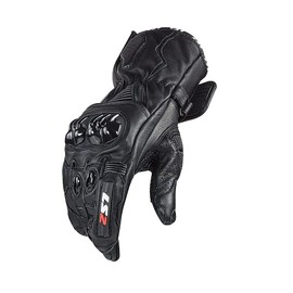 LS2 Gloves Swift Racing Black Maat M | Suitable for Spring, Summer, Autumn | High-Quality Leather | Abrasion Resistance | Tear Resistance | Impact Protection | Ergonomic |