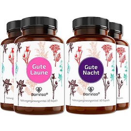 BonVigo® Good Mood & Good Night 2 Doses - Lavender, Passion Flower, Melissa - Soothing & Mood: For Normal Psyche, Nervous and Immune System Vit. B12, B2 for Metabolism Neurotransmitter* (2)