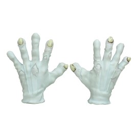 Manos De Látex De Payaso Malvado Para Disfraz Evil Clown Color Blanco