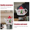 Housoutil Christmas Tree Teapot, Christmas Teapot with Handle, Ceramic Christmas