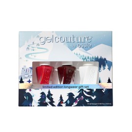 essie gel couture, Long-Lasting Nail Polish, 8-Free Vegan, 3 Piece Holiday Longwear Nail Polish Set, The Express: Reds That Shine, 1 Kit
