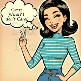 retro woman funny I don't care High Quality Metal Magnet 4x4 inches 660