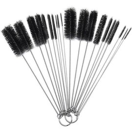20 Piezas Botella de Limpieza Cepillos, Acero Inoxidable Reutilizable de Múltiples Fines Tubo Pincel Conjunto para Limpia Pipas, Limpia Popotes, Biberón, Vasos, Teclados, Botellas y Joyas