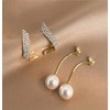 Gold Pearl Drop Earrings for Women Lightweight Dainty Small Hoop