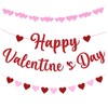 10 Feet Glitter Happy Valentine's Day Banner, No DIY Red