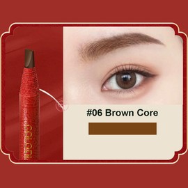 6pcs Waterproof Eyebrow Pencil Pull Cord Peel-off Microblading Brow Pencil Long Lasting Eye Brow Pencil for Marking, Filling and Outlining, Tattoo Makeup (Red Paper-Brown Core)