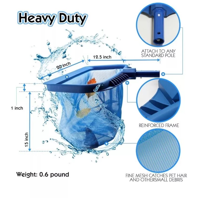 OBABA POOL SKIMMER Pool Skimmer Net Heavy Duty Leaf Rake