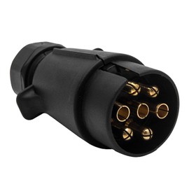 Trailer Plug Socket - MASO 7pin trailer plug waterproof trailer electrics plug adapter suitable for 7-pin European standard trailer 12V input durable plastic construction