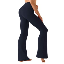 BUBBLELIME 29"/31"/33"/35"/37" 4 Styles Women's High Waist Bootcut Yoga Pants - Basic Nylon_DARKNAVY M-35 Inseam