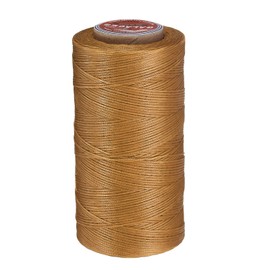 uxcell Flat Leather Sewing Waxed Thread, 270m / 295 Yards Polyester Wax String, 150D Wax Stitching Cord for Leather Crafts, Bookbinding, Bracelets Braided, Light Brown