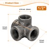 1/2" Pipe Fittings 4-Way Side Outlet Tee - Home Expert