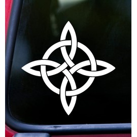 Minglewood Trading Matte Black - Witches Knot Vinyl Decal - Wiccan Symbol Protection Witch's Charm - Die Cut Sticker - 8w x 8h inches