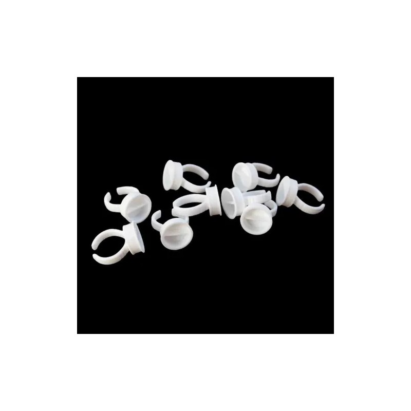 100 Piezas Anillos Para Pigmento De Pestaas,cejas.belleza Blanco