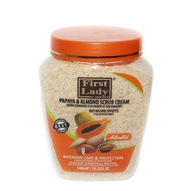 First Lady Activated Papaya & Almond Scrub Cream 540ml - No more spots - Face & Body + First Lady Herbal Hair Oil 30ml