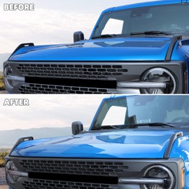 SQQP Engine Hood Hinge Cover Compatible with 2021-2023 Ford Bronco,Trail Sights Trim 2Pcs Kit Exterior Decorative Accessories(Red)