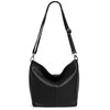 Caspar TL803 Women's Classic Elegant Leather Handbag - Black -