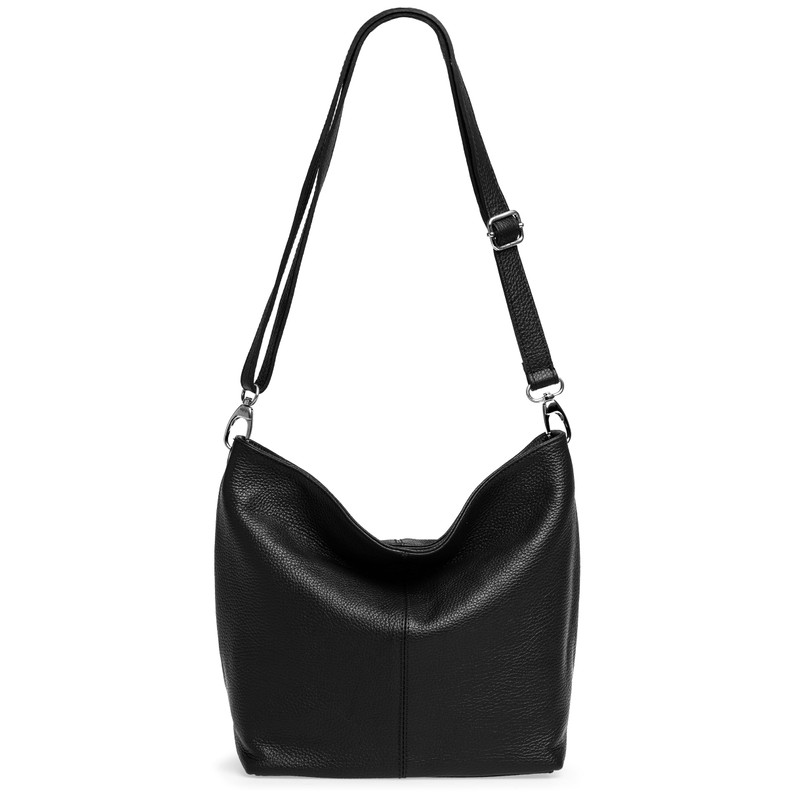 Caspar TL803 Women's Classic Elegant Leather Handbag - Black -