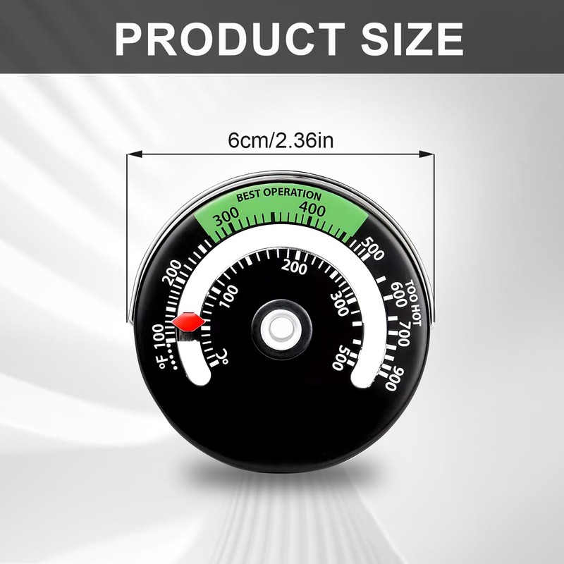 SIGANDG Fireplace Thermometer, Magnetic Oven Thermometer, Fireplace Thermometer, for Wood