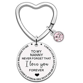 FMCC Nanny Gift Best Nanny Keyring Gifts for Nanny Birthday Christmas from Grandchildren Never Forget That I Love You Forever
