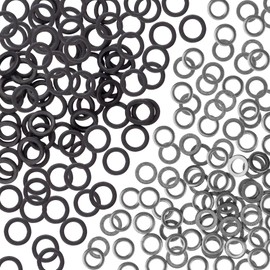 Pndeyo 60pcs Fly Fishing Tippet Rings, 2mm/2.5mm Solid Tippet Connectors, Stainless Steel Freshwater Fishing Line Leaders for Salmon Trout Bluegill Crappie Steelhead- Black